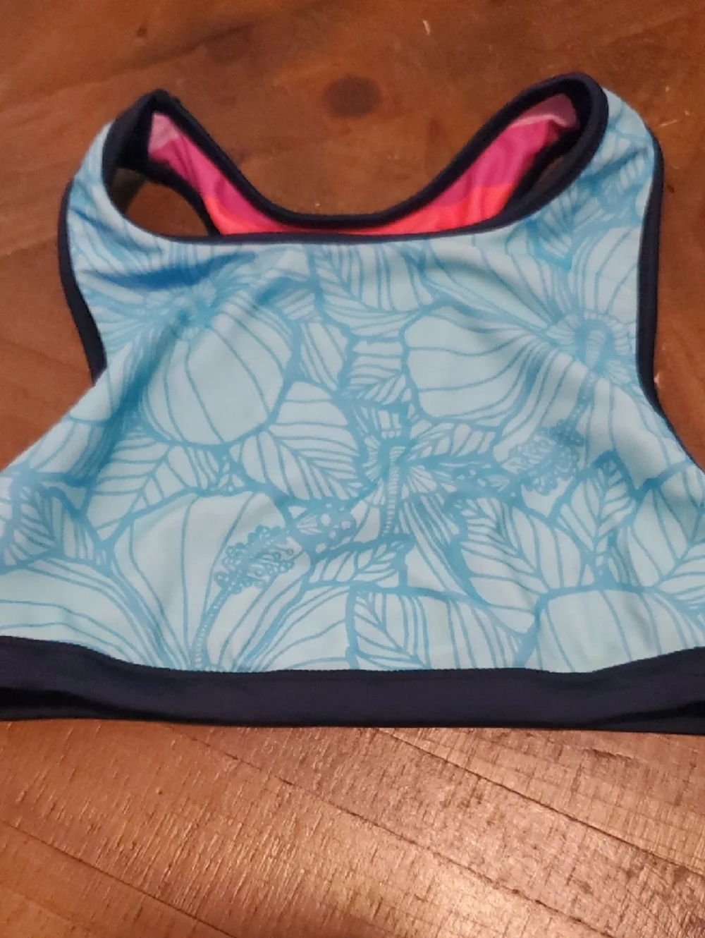 Eddie Bauer Girls' Striped Bikini Top in Navy, Pink, Coral, Light Blue